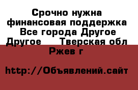 Срочно нужна финансовая поддержка! - Все города Другое » Другое   . Тверская обл.,Ржев г.